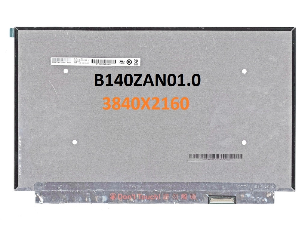 B140ZAN01.0 UYUMLU 14.0 İNÇ 40 PİN SLİM LED LAPTOP EKRANI PANEL (3840X2160 ULTRA HD 4K IPS)