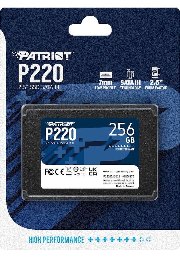 Patriot P220 256 GB 550/490MB/S 2.5’’ Sata3 SSD Disk P220S256G25