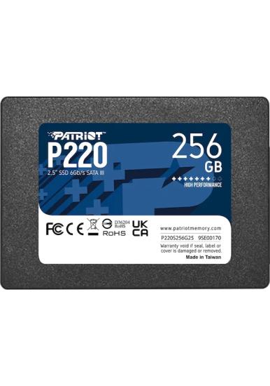 Patriot P220 256 GB 550/490MB/S 2.5’’ Sata3 SSD 